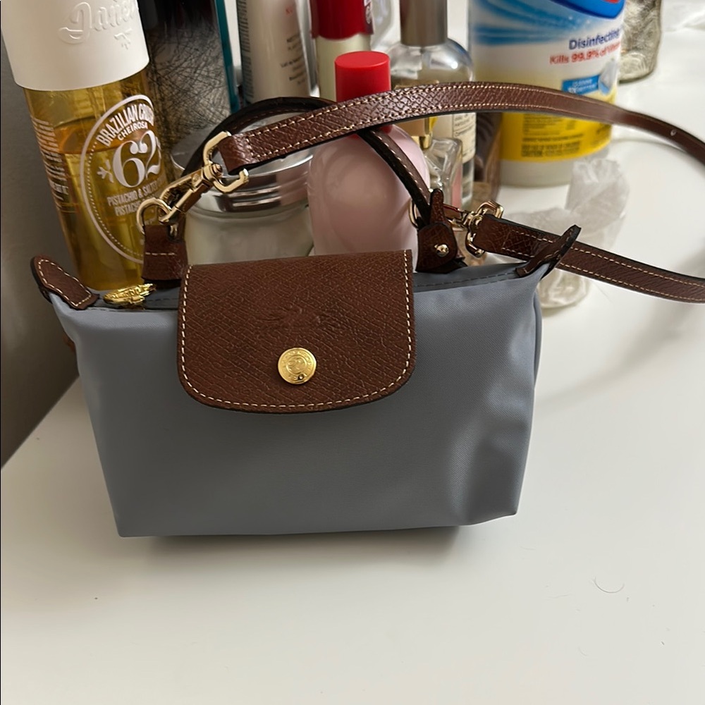 Longchamp Mini Le Pliage with added straps